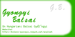 gyongyi balsai business card